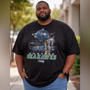 VTG Seattle Seahawks NFL Big Graphic Shirt 5XL Y2K Rising Phoenix Helmet Champs